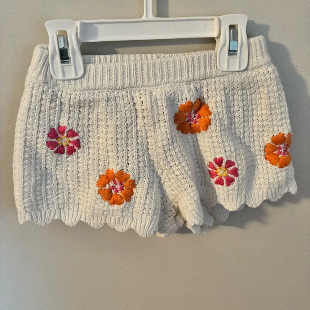 C&C California Knit Diaper Cover - Cream with Orange and Pink Floral